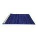 Sideview of Machine Washable Abstract Blue Contemporary Rug, wshcon902blu