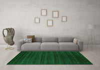 Machine Washable Abstract Green Contemporary Rug, wshcon902grn