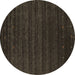 Round Abstract Brown Contemporary Rug, con902brn