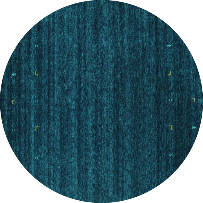 Round Abstract Turquoise Contemporary Rug, con902turq