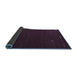 Sideview of Abstract Blue Contemporary Rug, con903blu