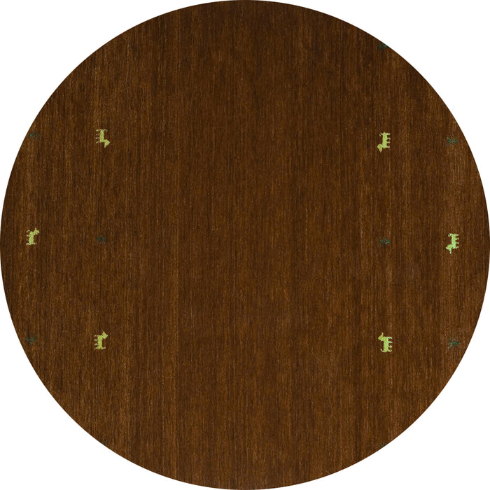 Round Abstract Turquoise Contemporary Rug, con903turq