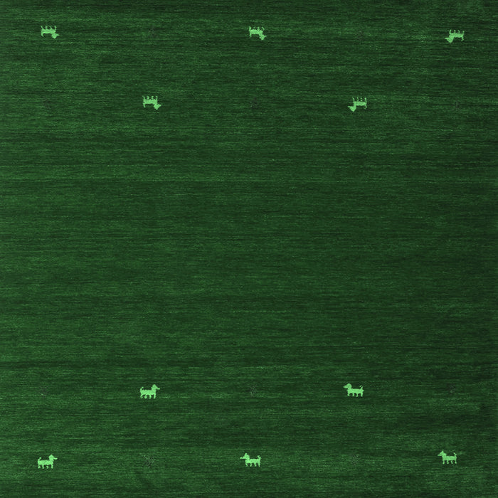 Square Abstract Emerald Green Contemporary Rug, con903emgrn