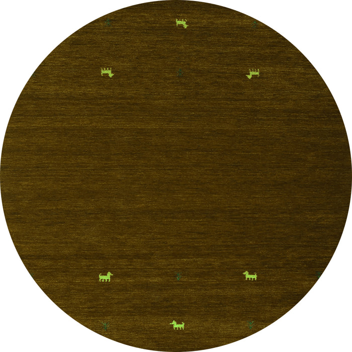 Square Abstract Green Contemporary Rug, con903grn
