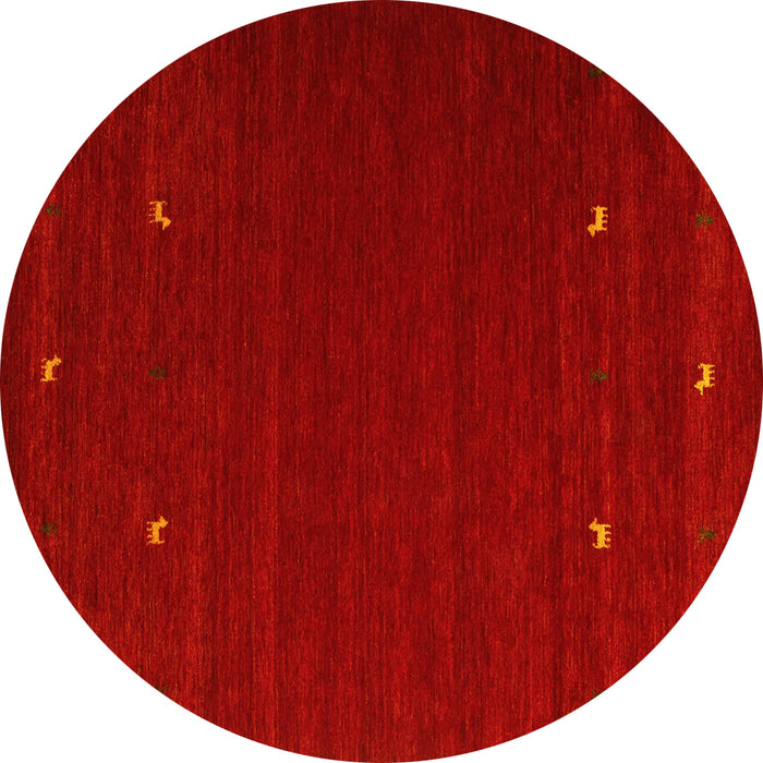 Round Abstract Yellow Contemporary Rug, con903yw