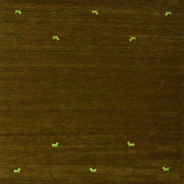 Serging Thickness of Abstract Green Contemporary Rug, con903grn