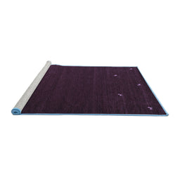 Sideview of Machine Washable Abstract Blue Contemporary Rug, wshcon903blu