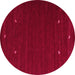 Round Abstract Pink Contemporary Rug, con903pnk