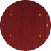 Round Abstract Brown Contemporary Rug, con903brn