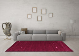 Machine Washable Abstract Purple Contemporary Area Rugs in a Living Room, wshcon903pur
