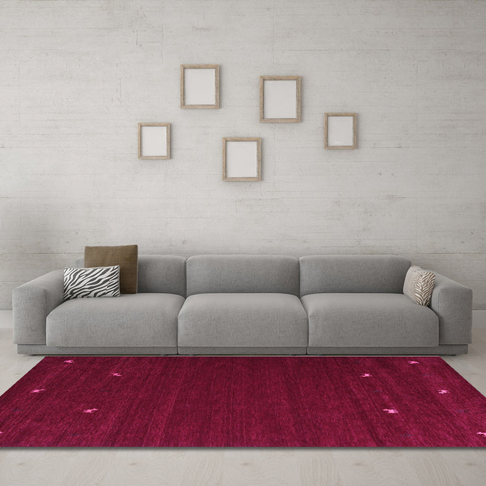 Machine Washable Abstract Purple Contemporary Area Rugs in a Living Room, wshcon903pur