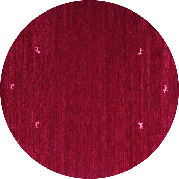 Round Machine Washable Abstract Pink Contemporary Rug, wshcon903pnk