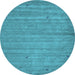 Round Abstract Light Blue Contemporary Rug, con904lblu