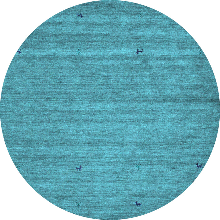Round Machine Washable Abstract Light Blue Contemporary Rug, wshcon904lblu