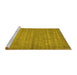 Sideview of Machine Washable Abstract Yellow Contemporary Rug, wshcon904yw