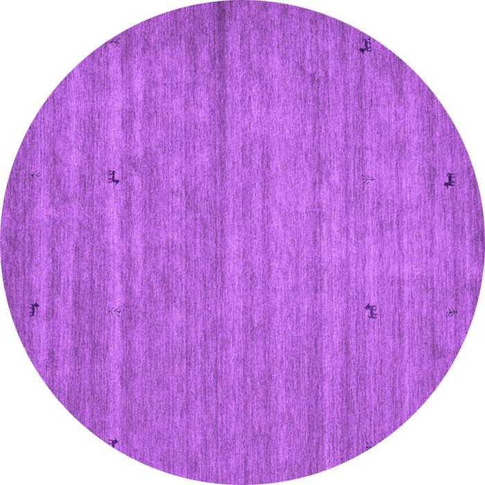 Round Machine Washable Abstract Purple Contemporary Area Rugs, wshcon904pur