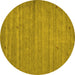 Round Abstract Yellow Contemporary Rug, con904yw