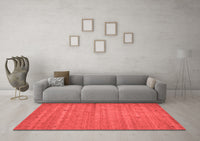 Machine Washable Abstract Red Contemporary Rug, wshcon904red