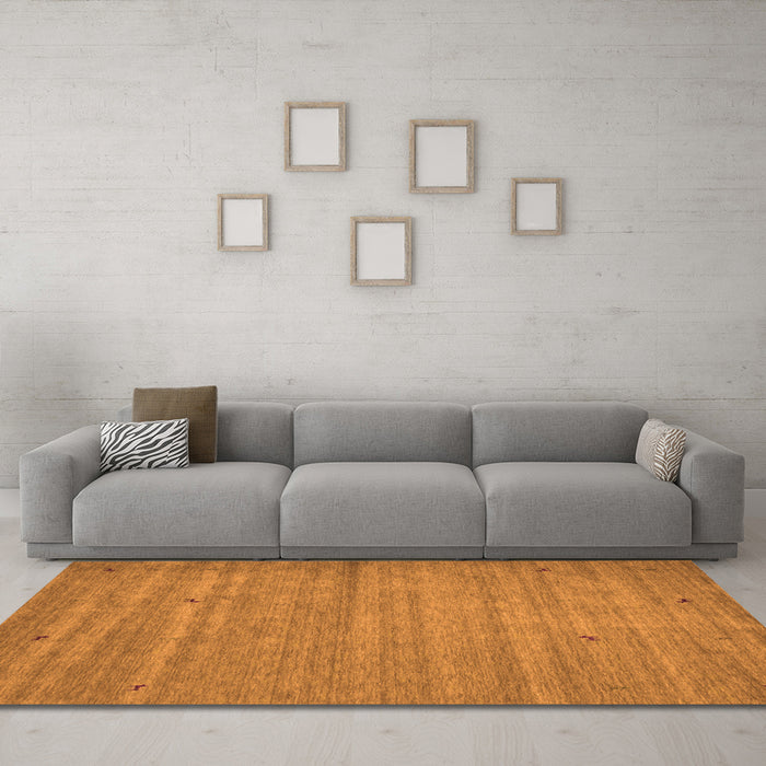 Machine Washable Abstract Orange Contemporary Area Rugs in a Living Room, wshcon904org