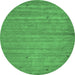 Round Abstract Emerald Green Contemporary Rug, con904emgrn