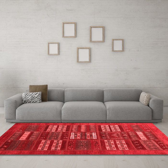 Contemporary Red Washable Rugs