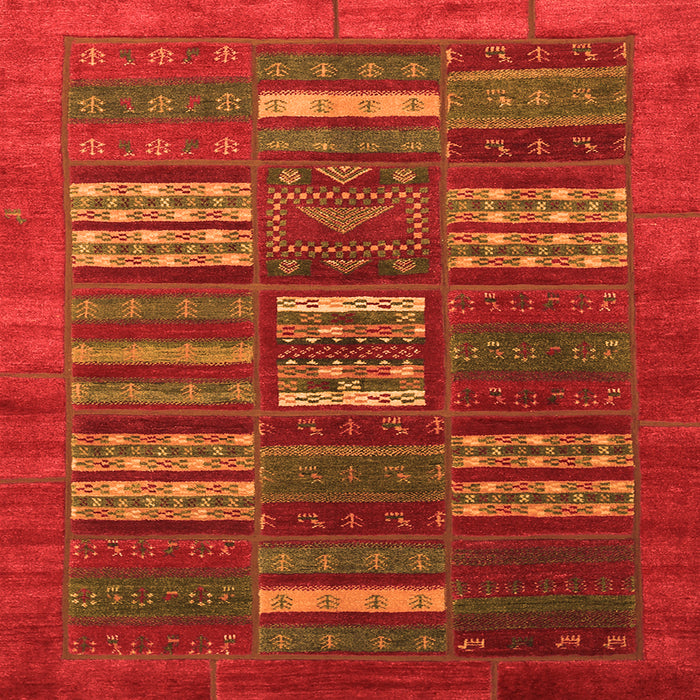 Serging Thickness of Abstract Orange Contemporary Rug, con905org