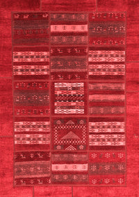 Abstract Red Contemporary Rug, con905red