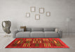Machine Washable Abstract Orange Contemporary Area Rugs in a Living Room, wshcon905org