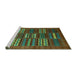 Sideview of Machine Washable Abstract Turquoise Contemporary Area Rugs, wshcon905turq