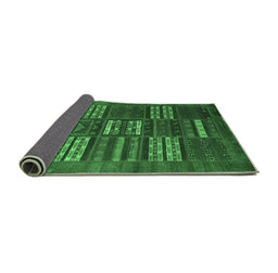 Sideview of Abstract Emerald Green Contemporary Rug, con905emgrn