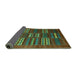 Sideview of Abstract Turquoise Contemporary Rug, con905turq