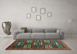 Machine Washable Abstract Light Blue Contemporary Rug in a Living Room, wshcon905lblu
