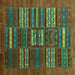 Square Abstract Turquoise Contemporary Rug, con905turq