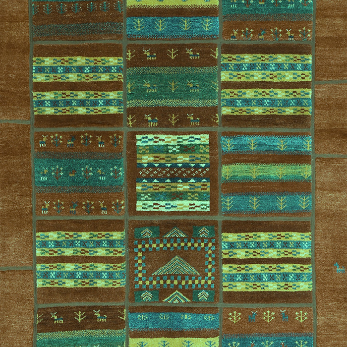 Machine Washable Abstract Turquoise Contemporary Area Rugs, wshcon905turq