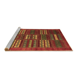 Sideview of Machine Washable Abstract Brown Contemporary Rug, wshcon905brn