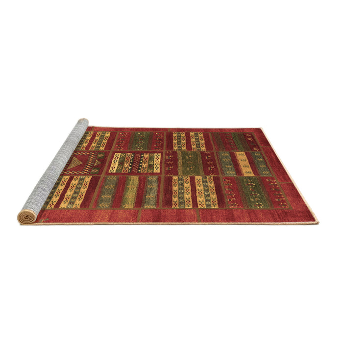Sideview of Machine Washable Abstract Brown Contemporary Rug, wshcon905brn