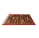 Sideview of Machine Washable Abstract Brown Contemporary Rug, wshcon905brn