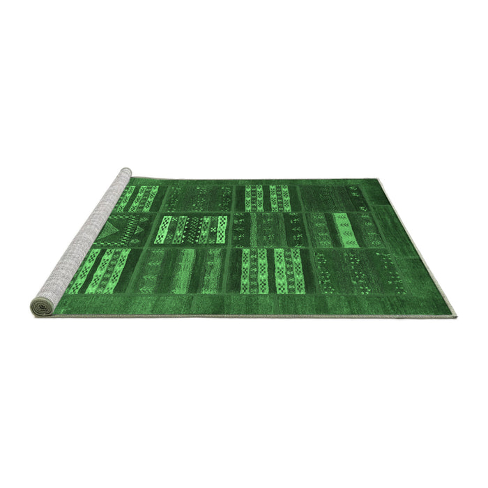 Sideview of Machine Washable Abstract Emerald Green Contemporary Area Rugs, wshcon905emgrn