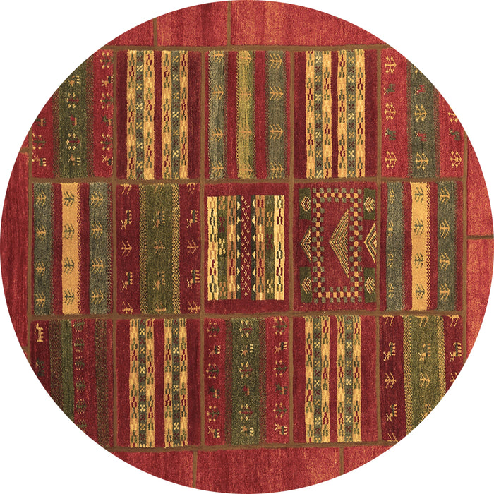 Round Machine Washable Abstract Brown Contemporary Rug, wshcon905brn