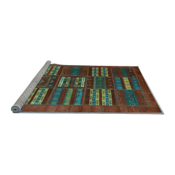 Sideview of Machine Washable Abstract Light Blue Contemporary Rug, wshcon905lblu
