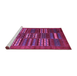 Sideview of Machine Washable Abstract Purple Contemporary Area Rugs, wshcon905pur
