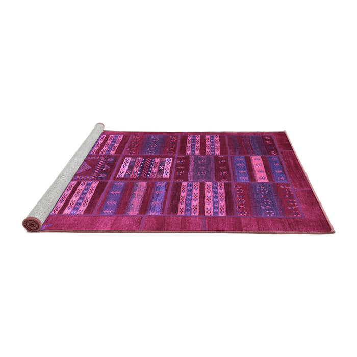 Sideview of Machine Washable Abstract Purple Contemporary Area Rugs, wshcon905pur