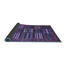 Sideview of Abstract Blue Contemporary Rug, con905blu