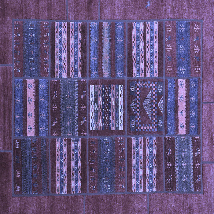 Square Machine Washable Abstract Blue Contemporary Rug, wshcon905blu