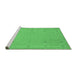 Sideview of Machine Washable Abstract Emerald Green Contemporary Area Rugs, wshcon906emgrn