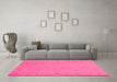 Machine Washable Abstract Pink Contemporary Rug in a Living Room, wshcon906pnk