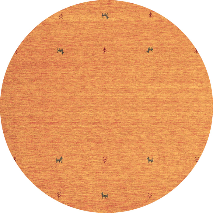 Round Abstract Brown Contemporary Rug, con906brn