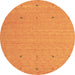 Round Abstract Brown Contemporary Rug, con906brn