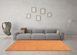 Machine Washable Abstract Brown Contemporary Rug in a Living Room,, wshcon906brn
