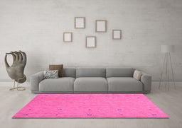 Machine Washable Abstract Purple Contemporary Area Rugs in a Living Room, wshcon906pur